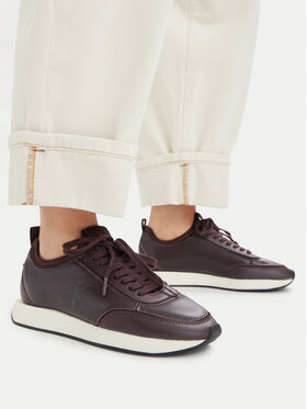 Calvin Klein Sneakersy Calvin Klein Retro Runner Sock Panl Lth Neo HW0HW03118 Bordová