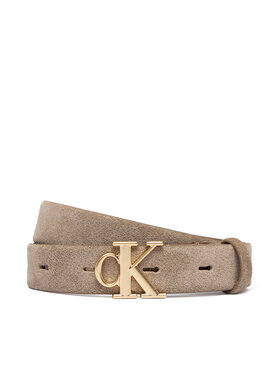 Calvin Klein Pasek Damski Calvin Klein Ck Buckle 25 Mm Fixed Belt Suede LV04F7079G Beżowy