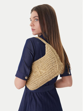 Calvin Klein Дамска чанта Calvin Klein Bold Ck Raffia Sm Shoulder Bag LV04F3449G Кафяв