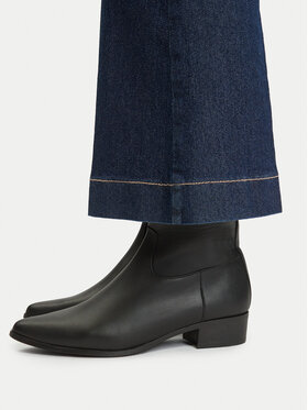 Tommy Hilfiger Polokozačky Tommy Hilfiger Leather Ankle Boot W Zip FW0FW09921 Černá