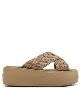 Calvin Klein Nazouváky Calvin Klein Bubble Slide-Woven HW0HW01468 Hnědá