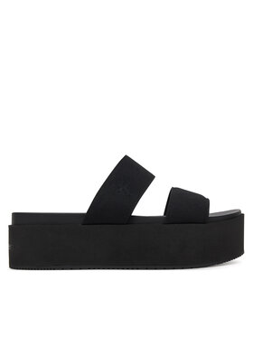 Calvin Klein Jeans Şlapi Calvin Klein Jeans Flatform Sandal Webbing In YW0YW01789 Negru