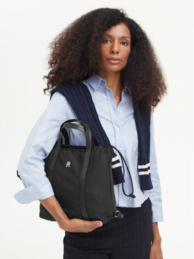 Tommy Hilfiger Zaino Tommy Hilfiger Th Soft Nylon Tote/Backpack AW0AW19029 Nero
