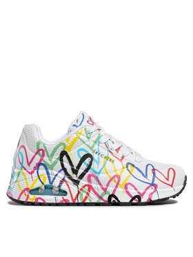 Skechers Snīkeri Skechers Uno Spread The Love 55507/WMLT Balts