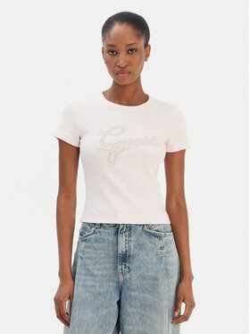 Guess Guess Футболка W6RI22 KA0H1 Рожевий Slim Fit