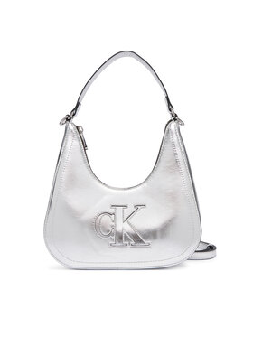 Calvin Klein Дамска чанта Calvin Klein Bold Ck Outline Mtl Shoulder Bag LV04F3897G Сребрист