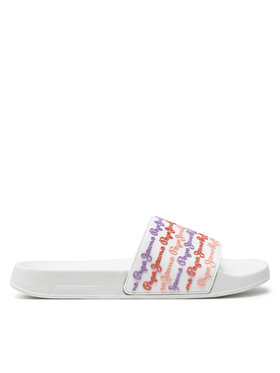 Pepe Jeans Klapki Pepe Jeans Slider Set W PLS70145 Biały