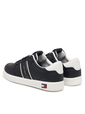 Tommy Jeans Sneakersy Tommy Jeans Lightweight Flag Leather Court EM0EM01758 Černá