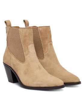 Tommy Hilfiger Μποτάκια Tommy Hilfiger Suede Western Chelsea Boot FW0FW09581 Μπεζ