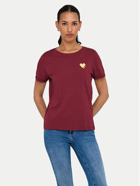 ONLY ONLY Camiseta Kita 15244714 Guinda/burdeos Regular Fit