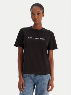 Calvin Klein Jeans Calvin Klein Jeans T-shirt A- Inst. Logo Classic LV047C912G Crna Regular Fit