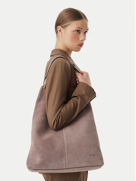Calvin Klein Kabelka Calvin Klein Slouchy Suedelarge Shoulder Bag LV04F3690G Hnědá