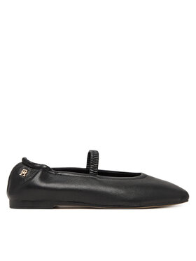 Tommy Hilfiger Baleríny Tommy Hilfiger Soft Leather Ellastic Ballerina FW0FW09245 Černá