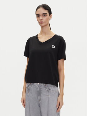 HUGO HUGO Футболка Nika_T-Shirt 50540046 Чорний Regular Fit
