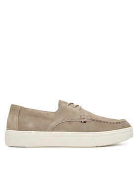 Tommy Hilfiger Pusbačiai Tommy Hilfiger Casual Suede Stitch Toe Hybrid FM0FM05707 Smėlio