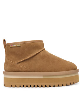 Tommy Jeans Snehule Tommy Jeans Tjw Flatform Snow Boot Suede EN0EN02841 Hnedá
