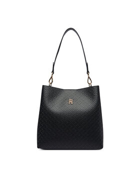 Tommy Hilfiger Geantă Tommy Hilfiger Th Icon Shoulder Bag Mono AW0AW19000 Negru