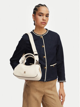 Tommy Hilfiger Handtasche Tommy Hilfiger Th Logotape Mini Satchel AW0AW18743 Weiß