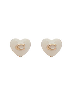Coach Обици Coach Enamel Heart Stud Earrings 37479226GLD100 Сребрист