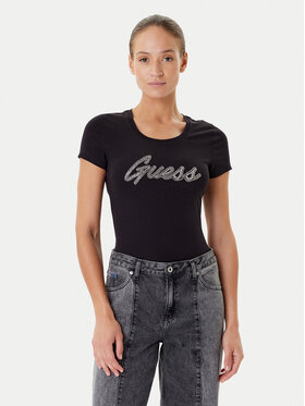 Guess Guess Футболка W5YI16 J1314 Чорний Regular Fit