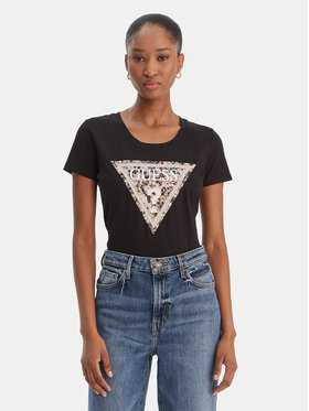 Guess Guess Футболка W6RI32 J1314 Чорний Regular Fit