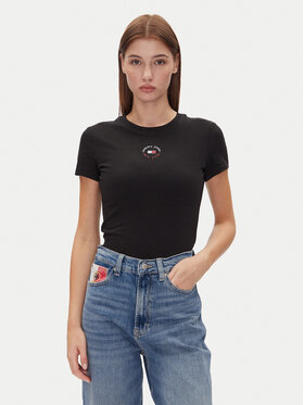 Tommy Jeans Tommy Jeans T-Shirt Tjw Slim Essential Logo 2 Tee DW0DW20316 Μαύρο Regular Fit