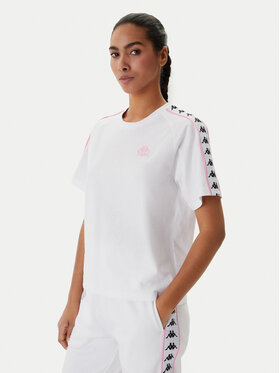 Kappa Kappa Camiseta Banda Adi 371U6WW Blanco Regular Fit