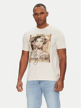 Guess Guess Majica M5GI41 KBW41 Écru Regular Fit