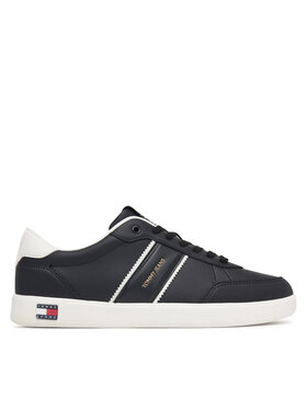 Tommy Jeans Sneakersy Tommy Jeans Lightweight Flag Leather Court EM0EM01758 Čierna