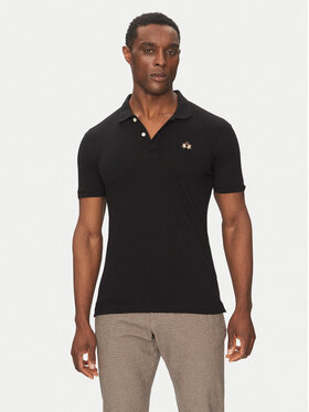 La Martina La Martina Поло Piquet CCMP02 PK001 Чорний Slim Fit