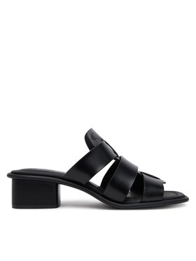 Calvin Klein Jeans Papucs Calvin Klein Jeans Heel Square Mg Lth YW0YW01702 Fekete