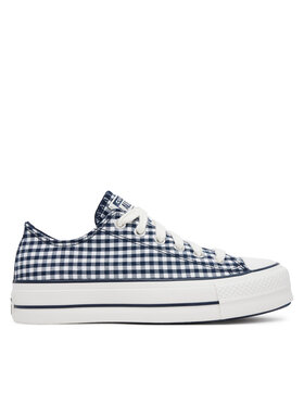 Converse Plátenky Converse Chuck Taylor All Star Lift Platform Gingham A13664C Tmavomodrá