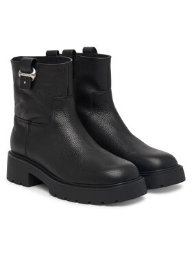 Calvin Klein Polokozačky Calvin Klein Chunky Ankle Boot Lth Hdw HW0HW03202 Černá
