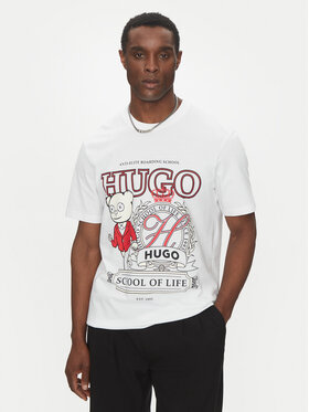 HUGO HUGO Marškinėliai 50538254 Balta Relaxed Fit