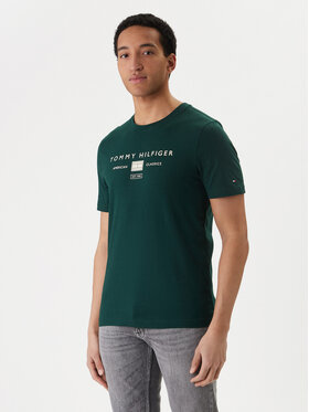 Tommy Hilfiger Tommy Hilfiger Camiseta Brand Love MW0MW42365 Verde Regular Fit