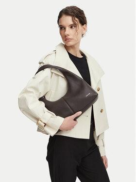 Calvin Klein Handtasche Calvin Klein Slouchy Leather Shoulder Bag LV04F3657G Braun