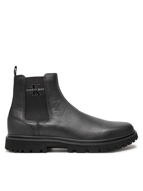 Calvin Klein Jeans Kotníková obuv s elastickým prvkem Calvin Klein Jeans Eva Mid Chelsea Boot Lth YM0YM00750 Černá