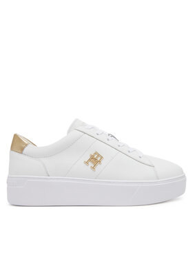 Tommy Hilfiger Sneakersy Tommy Hilfiger Platform Court Sneaker Metallics FW0FW08648 Bílá