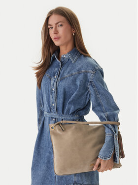 Tommy Hilfiger Kabelka Tommy Hilfiger Th Statement Leather Bag Suede AW0AW18402 Béžová