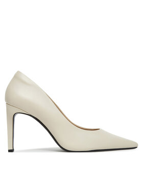 Calvin Klein Augstpapēžu kurpes Calvin Klein Pump 90 Pointy Hw Bar Lth HW0HW02527 Bēšs