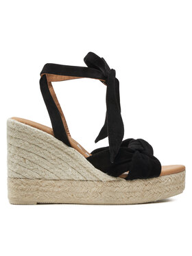 Manebi Еспадрильї Manebi Hamptons Wedge Espadrilles With Knot K 1.0 WS Чорний