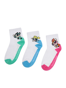 Powerpuff Girls Къси чорапи Powerpuff Girls CEO-ACCCS-AW25-314WBPPG(3-PACK) Бял