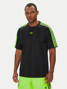 adidas adidas Marškinėliai adicolor Jacquard JW5878 Juoda Loose Fit