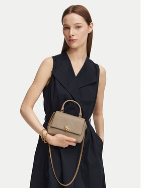 Tory Burch Bolso Tory Burch Charlie Quilted Mini Top Handle Chain Wallet 186032 Beis