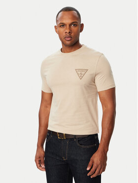 Guess Guess T-shirt M6BI49 K6186 Beige Slim Fit