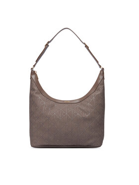 Calvin Klein Torebka Calvin Klein Emblem Aop Sueded M Shoulder Bag LV04F3881G Beżowy
