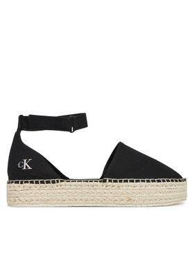 Calvin Klein Jeans Espadrilky Calvin Klein Jeans Flatform Espadrille Sling Mg YW0YW01735 Čierna