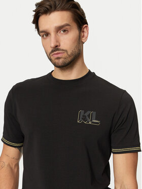 KARL LAGERFELD KARL LAGERFELD Marškinėliai 755463 551235 Juoda Regular Fit