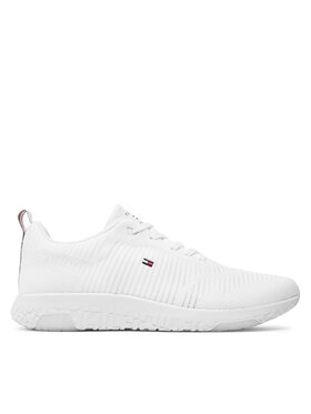 Tommy Hilfiger Laisvalaikio batai Tommy Hilfiger Corporate Knit Rib Runner FM0FM02838 Balta