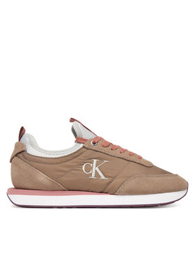 Calvin Klein Superge Calvin Klein Retro Runner Sock Laceup Mix Mat YW0YW02060 Rjava
